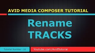 Avid media composer 16  Rename Tracks [upl. by Landy141]