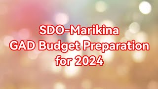 INITIAL REMINDERS FOR GAD PLAN AND BUDGET 2024 [upl. by Ijic]