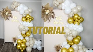 HOW TO BALLOON GARLAND BACKDROP  Tutorial  Baby Shower Ideas [upl. by Clyde455]