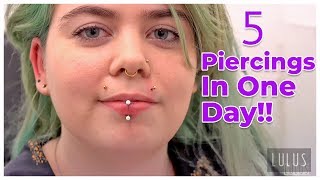 5 Piercings In One Day [upl. by Behl839]