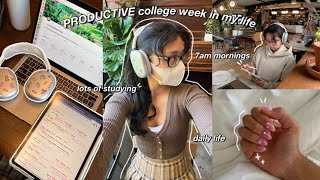 STUDY VLOG  productive uni WEEK in my life ☀️ 7am morning routine lots of studying amp first midterm [upl. by Hathcock]