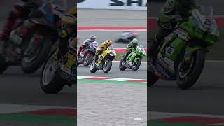 He overtook TWO opponents while doing a wheelie 😨  2024 CatalanWorldSBK 🏁 [upl. by Niuqram688]