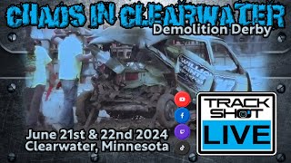 Demolition Derby  TRACK SHOT LIVE  Chaos in Clearwater Minnesota Day 2 [upl. by Bernita]