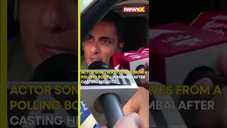 watch  Actor Sonu Sood leaves from a polling booth in Mumbai after casting his vote newsx [upl. by Enitsud]