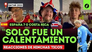 España 70 Costa Rica el LAMENTO de los HINCHAS TICOS tras caer goleados en el debut qatar2022 [upl. by Aliuqehs126]