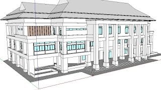 SketchUp 2013 Tutorials part 26 How to model 2nd floor and 3rd floor [upl. by Nylhsoj953]