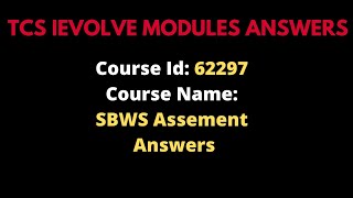 TCS Course ID 62297 Mandatory course  TCS course 62297answer sheet [upl. by Westberg]