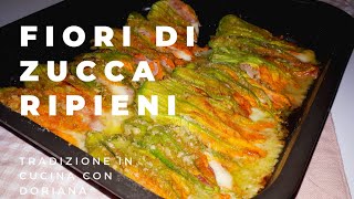 fiori di zucca ripieni al forno velocissimi [upl. by Hagai]