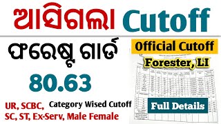 ଆସିଗଲା Official Cutoff🔥 Forest Guard Forester LI Recruitment 2024 [upl. by Corinne]