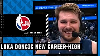 Luka Doncic 50PIECE 🔥 Reacts to NEW CAREERHIGH 51 PTS against Clippers  NBA on ESPN [upl. by Annoj]