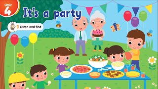 Connect Plus KG 2 Term 1 Unit 4  Its a party  🎂🍕🍨🧃🎈🎊 [upl. by Hardner]