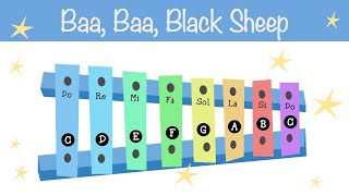 Baa Baa Black Sheep  Xylophone tutorial and songs for beginners  Normal speed [upl. by Bor733]