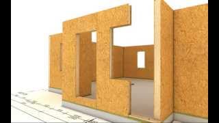 Animacion construccion de casa modular paneles SIP decocasas [upl. by Lerud]