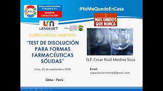 “TEST DE DISOLUCIÓN PARA FORMAS FARMACÉUTICAS SÓLIDAS” [upl. by Allanson177]