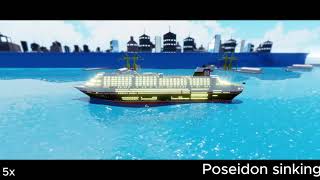 Poseidon sinking simulation Roblox tiny sailors world [upl. by Llewsor41]