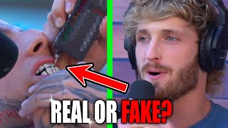 LOGAN PAUL TESTS ISLAND BOYS DIAMOND TEETH REAL OR FAKE [upl. by Worrad]