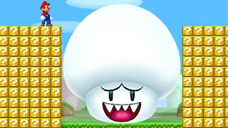 Can Mario Jump over 999 Item Blocks and Collect 999 Boo Mushrooms in New Super Mario Bros U [upl. by Hecker]