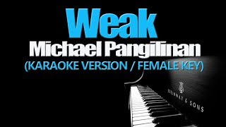 WEAK  Michael PangilinanFEMALE KEY KARAOKE VERSION [upl. by Anirtek]