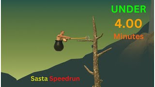 GETTING OVER IT SUB 4 MINUTE SPEEDRUN 348103 [upl. by Einram]