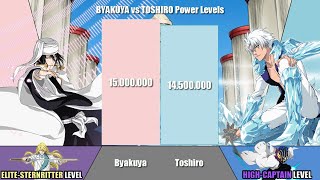 BYAKUYA KUCHIKI VS HITSUGAYA TOSHIRO Power Levels  Bleach  ODBS [upl. by Ing]