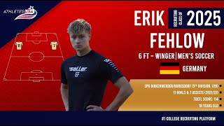 Mens Soccer  Winger  Erik Fehlow Germany  Highlights  Recruit 2025 [upl. by Beatrisa]