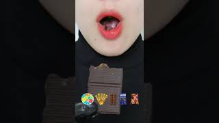 ASMR Eats all kinds of candy and chocolate 🐊🐊🍫🍫 asmr food chocolate funny shorts [upl. by Yerg858]