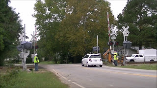 Amtrak P090 blasts by New Four Quad Gate System Install in Dunn NC [upl. by Anawak660]