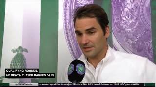 Federer vs Willis Post Match Interview  Wimbledon 2016 [upl. by Kone]