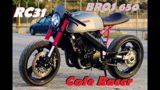 Honda Bros 650 rc31 NT Cafe Racer Custom project by MotorDmsCycles [upl. by Drofnil]