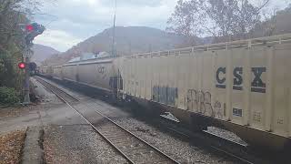 CSX Grain Train through Thurmond West Virginia [upl. by Tierell]