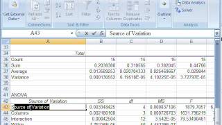 Factorial ANOVA in Excel 2007 [upl. by Patrica]