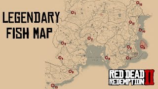 Red Dead Redemption 2  Legendary Fish Map Made Easy Plus Locations [upl. by Aguie861]