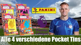 Alle 4 Tins in einem Video😱Panini Adrenalyn XL Premier League 2025 4x PocketTin Unboxing🔥 [upl. by Aklam501]