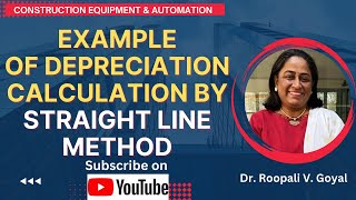 Example of Straight line method for calculating depreciation हिंदी में shortvideo gtuexam [upl. by Edris]