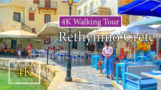 The irresistible appeal of Rethymno  4K Walking Tour  City Driver Tours [upl. by Ennayelhsa]