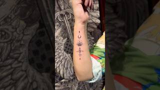 Unalome lotus tattoo on side wrist lotustattoo tattooideas art viralvideo tattoolover [upl. by Chauncey]