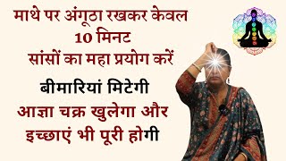 केवल 10 मिनट सांसों का महा प्रयोग करें आज्ञा चक्र भी जागेगा और इच्छाएं भी पूरी होगी [upl. by Anelat]