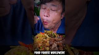 Big portion of boiled meat with hot chili sauce  FOOD FOODIE WORLDWIDE 6 food foodie worldwide [upl. by Eynenihc]