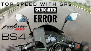 SPEEDOMETER ERROR IN PULSAR RS200 BS4  TEST WITH GPS [upl. by Eciram66]