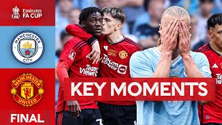 Manchester City v Manchester United  Key Moments  Final  Emirates FA Cup 202324 [upl. by Anahpos]