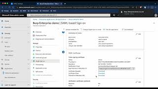 Configuring SAML SSO with Azure Active Directory in Burp Suite Enterprise Edition [upl. by Gnilsia]