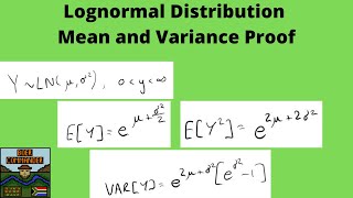 Lognormal Distribution Mean and Variance Proof [upl. by Aitercul]