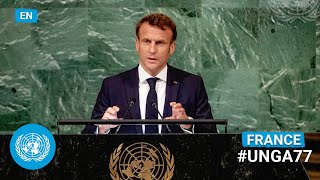 🇫🇷 France  President Addresses United Nations General Debate 77th Session English  UNGA [upl. by Ressay223]