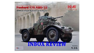 ICM 135th Scale Panhard 178 AMD 35 Armoured Car  In Box Review [upl. by Winters227]