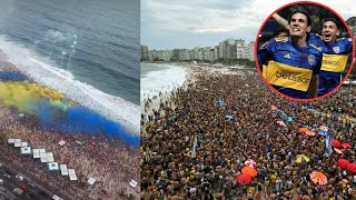 50000 Boca Juniors Fans Take Over Copacabana Ahead of Copa Libertadores Final vs Fluminense [upl. by Aratak199]