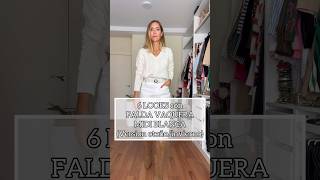 6 LOOKS con FALDA VAQUERA MIDI BLANCA  Edición otoñoinvierno 🍁❄️ [upl. by Ardnuaet]