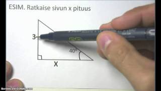 Suorakulmainen kolmio Tan  Sivun pituuden ratkaiseminen [upl. by Gardal87]