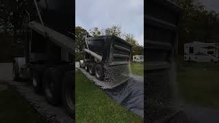 Reverse Spread Over GeoTextile Fabric graveldriveway drivewayprofessionals [upl. by Asil]