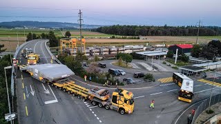 Welti Furrer Transport Hyper K12  490t on the move [upl. by Ecam658]