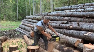 old chain saws and axes buck and split firewood  axe vs maul [upl. by Eran531]